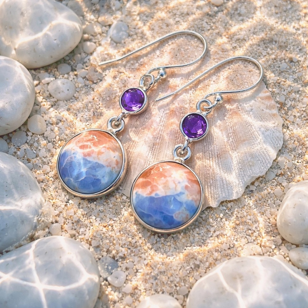 Sodalite & Amethyst Earrings